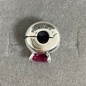 Pandora Red Heart Solitaire Clip Charm
